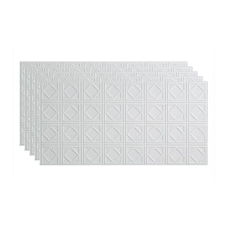 Acoustic Ceiling Products Fasade Traditional Syle # 4 - 48-3/8" x 24-3/8" PVC Glue Up Tile in Gloss White - PG5300